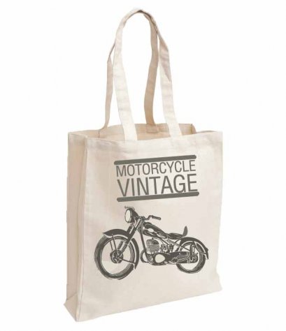 กระเป๋าผ้าพิมพ์ลาย Motorcycle vintage bag